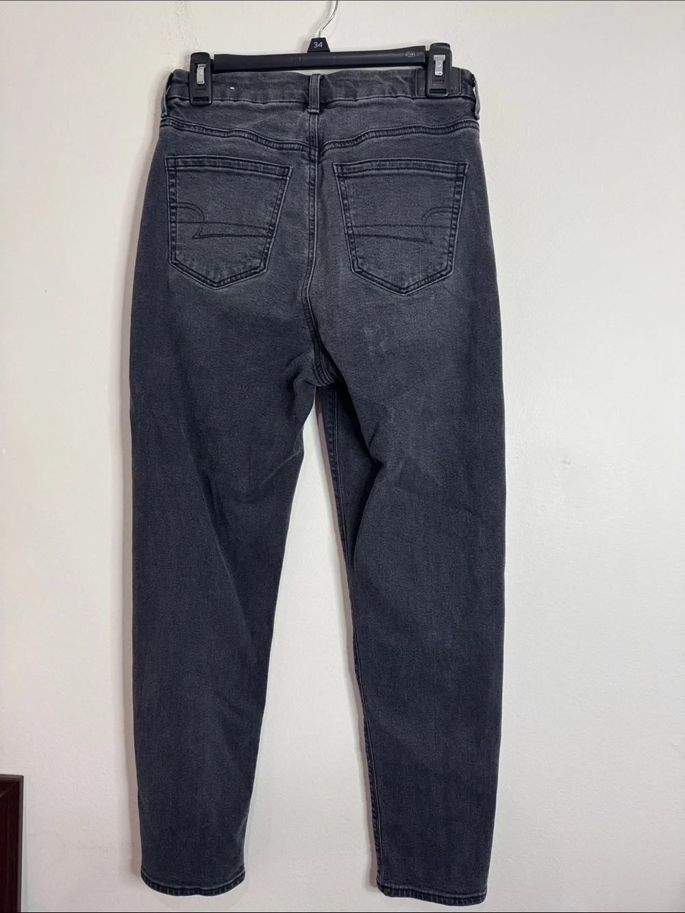 American Eagle Outfitters Washed Black High-Rise Stretch Curvy Mom Jean size 4